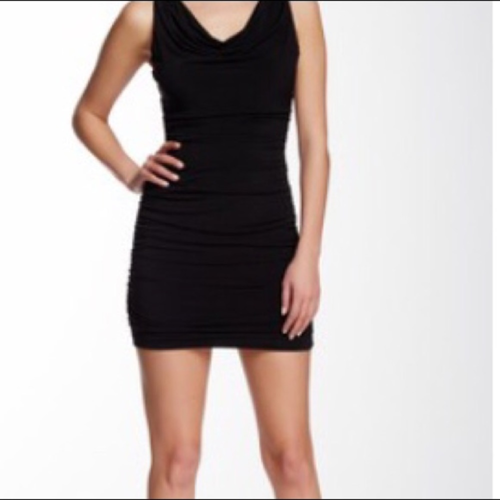New A. Byer Scoop Neck Trim Back Midi Dress